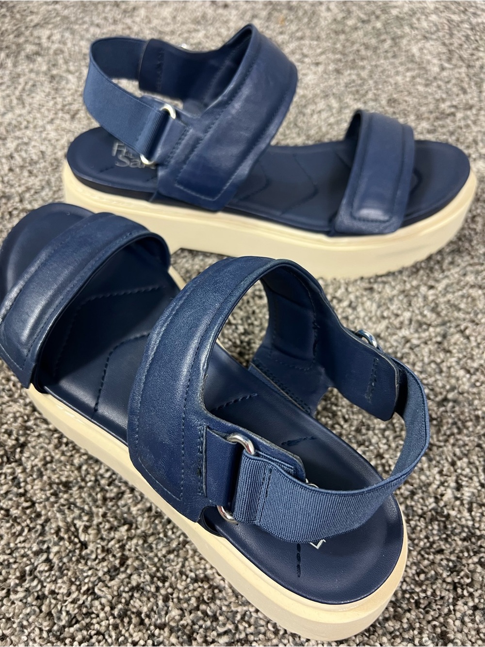 Franco Sarto Leather Platform Sandals Sz 8.5